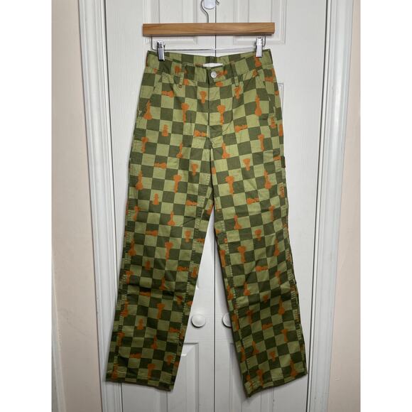 Urban Outfitters BDG Checkered Chessboard Cargo Carpenter Pants Size 24 - Picture 1 of 10